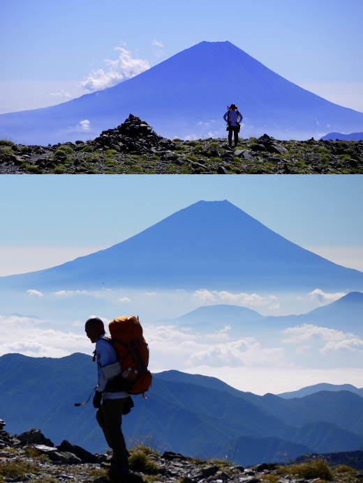 間ノ岳から眺める富士山